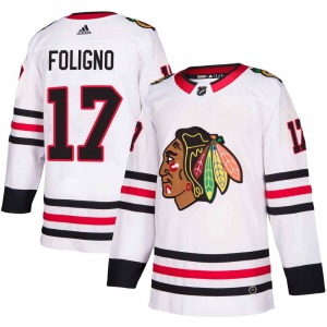 Youth Authentic Chicago Blackhawks Nick Foligno White Away Official Adidas Jersey