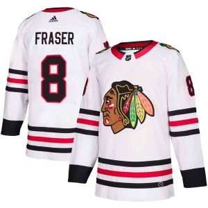 Youth Authentic Chicago Blackhawks Curt Fraser White Away Official Adidas Jersey