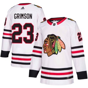 Youth Authentic Chicago Blackhawks Stu Grimson White Away Official Adidas Jersey