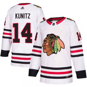 Youth Authentic Chicago Blackhawks Chris Kunitz White Away Official Adidas Jersey