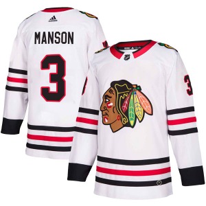 Youth Authentic Chicago Blackhawks Dave Manson White Away Official Adidas Jersey