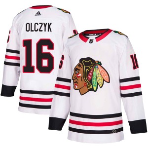 Youth Authentic Chicago Blackhawks Ed Olczyk White Away Official Adidas Jersey