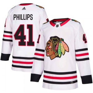 Youth Authentic Chicago Blackhawks Isaak Phillips White Away Official Adidas Jersey