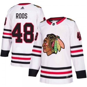 Youth Authentic Chicago Blackhawks Filip Roos White Away Official Adidas Jersey