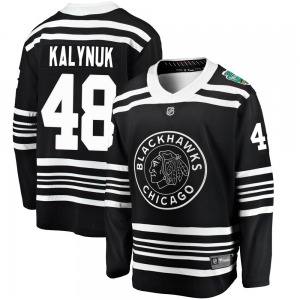 Adult Breakaway Chicago Blackhawks Wyatt Kalynuk Black 2019 Winter Classic Official Fanatics Branded Jersey