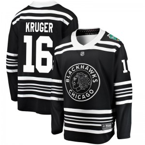 Adult Breakaway Chicago Blackhawks Marcus Kruger Black 2019 Winter Classic Official Fanatics Branded Jersey