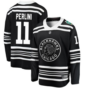 Adult Breakaway Chicago Blackhawks Brendan Perlini Black 2019 Winter Classic Official Fanatics Branded Jersey