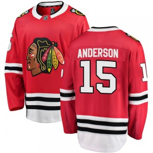 Youth Breakaway Chicago Blackhawks Joey Anderson Red Home Official Fanatics Branded Jersey