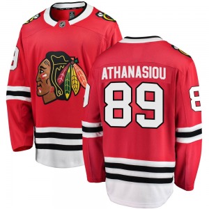 Youth Breakaway Chicago Blackhawks Andreas Athanasiou Red Home Official Fanatics Branded Jersey