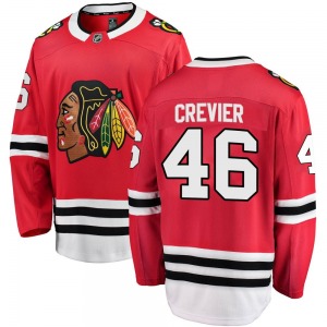 Youth Breakaway Chicago Blackhawks Louis Crevier Red Home Official Fanatics Branded Jersey