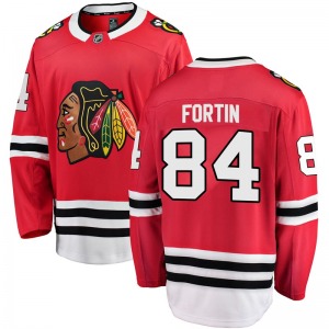 Youth Breakaway Chicago Blackhawks Alexandre Fortin Red Home Official Fanatics Branded Jersey