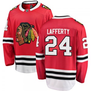 Youth Breakaway Chicago Blackhawks Sam Lafferty Red Home Official Fanatics Branded Jersey