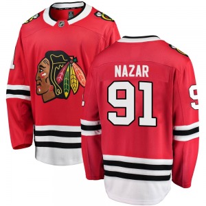 Youth Breakaway Chicago Blackhawks Frank Nazar Red Home Official Fanatics Branded Jersey