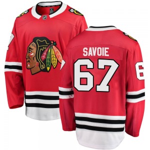 Youth Breakaway Chicago Blackhawks Samuel Savoie Red Home Official Fanatics Branded Jersey