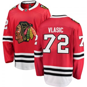 Youth Breakaway Chicago Blackhawks Alex Vlasic Red Home Official Fanatics Branded Jersey
