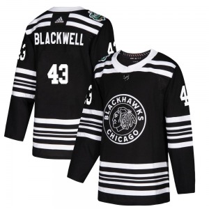 Adult Authentic Chicago Blackhawks Colin Blackwell Black 2019 Winter Classic Official Adidas Jersey