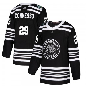 Adult Authentic Chicago Blackhawks Drew Commesso Black 2019 Winter Classic Official Adidas Jersey