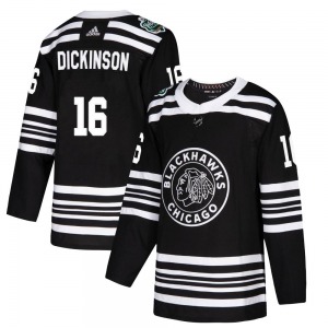 Adult Authentic Chicago Blackhawks Jason Dickinson Black 2019 Winter Classic Official Adidas Jersey