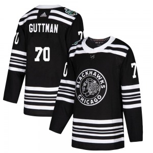Adult Authentic Chicago Blackhawks Cole Guttman Black 2019 Winter Classic Official Adidas Jersey