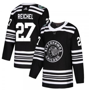 Adult Authentic Chicago Blackhawks Lukas Reichel Black 2019 Winter Classic Official Adidas Jersey