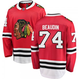 Adult Breakaway Chicago Blackhawks Nicolas Beaudin Red ized Home Official Fanatics Branded Jersey