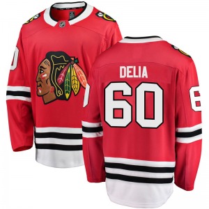 Adult Breakaway Chicago Blackhawks Collin Delia Red Home Official Fanatics Branded Jersey