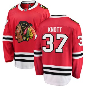 Adult Breakaway Chicago Blackhawks Graham Knott Red Home Official Fanatics Branded Jersey