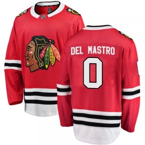 Adult Breakaway Chicago Blackhawks Ethan Del Mastro Red Home Official Fanatics Branded Jersey