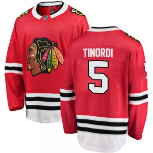 Adult Breakaway Chicago Blackhawks Jarred Tinordi Red Home Official Fanatics Branded Jersey
