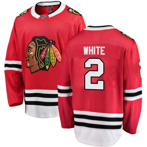 Adult Breakaway Chicago Blackhawks Bill White White Red Home Official Fanatics Branded Jersey