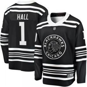 Adult Premier Chicago Blackhawks Glenn Hall Black Breakaway Alternate 2019/20 Official Fanatics Branded Jersey