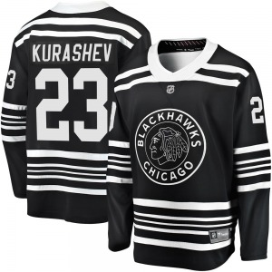 Adult Premier Chicago Blackhawks Philipp Kurashev Black Breakaway Alternate 2019/20 Official Fanatics Branded Jersey