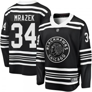 Adult Premier Chicago Blackhawks Petr Mrazek Black Breakaway Alternate 2019/20 Official Fanatics Branded Jersey