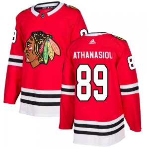 Adult Authentic Chicago Blackhawks Andreas Athanasiou Red Home Official Adidas Jersey
