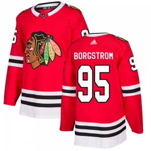 Adult Authentic Chicago Blackhawks Henrik Borgstrom Red Home Official Adidas Jersey