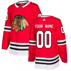 Adult Authentic Chicago Blackhawks Custom Red Custom Home Official Adidas Jersey