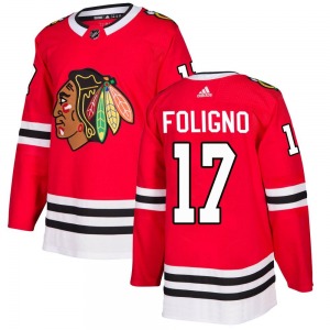 Adult Authentic Chicago Blackhawks Nick Foligno Red Home Official Adidas Jersey