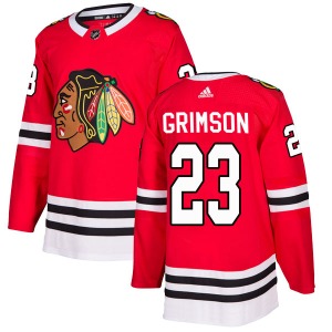 Adult Authentic Chicago Blackhawks Stu Grimson Red Home Official Adidas Jersey