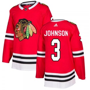 Adult Authentic Chicago Blackhawks Jack Johnson Red Home Official Adidas Jersey