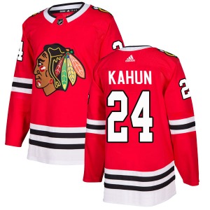 Adult Authentic Chicago Blackhawks Dominik Kahun Red Home Official Adidas Jersey