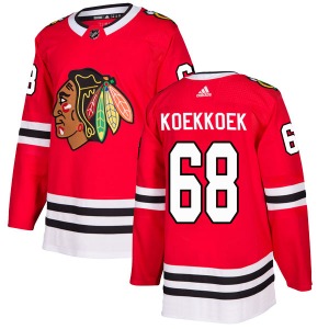 Adult Authentic Chicago Blackhawks Slater Koekkoek Red Home Official Adidas Jersey