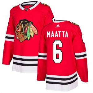 Adult Authentic Chicago Blackhawks Olli Maatta Red Home Official Adidas Jersey