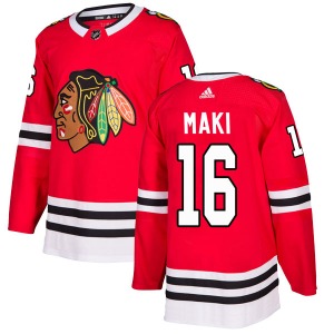 Adult Authentic Chicago Blackhawks Chico Maki Red Home Official Adidas Jersey
