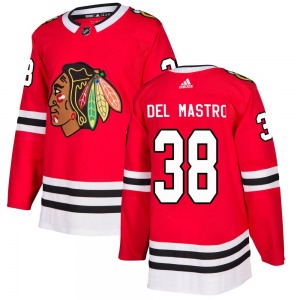 Adult Authentic Chicago Blackhawks Ethan Del Mastro Red Home Official Adidas Jersey