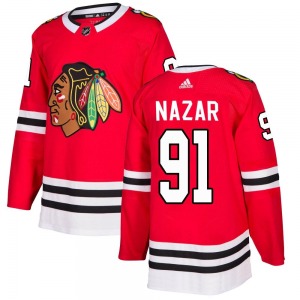 Adult Authentic Chicago Blackhawks Frank Nazar Red Home Official Adidas Jersey