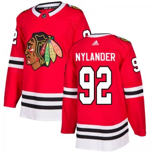 Adult Authentic Chicago Blackhawks Alexander Nylander Red Home Official Adidas Jersey