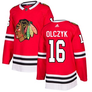 Adult Authentic Chicago Blackhawks Ed Olczyk Red Home Official Adidas Jersey