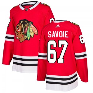 Adult Authentic Chicago Blackhawks Samuel Savoie Red Home Official Adidas Jersey
