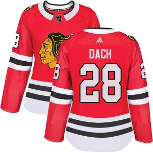 Women's Authentic Chicago Blackhawks Colton Dach Red Home Official Adidas Jersey