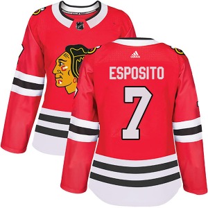 Women's Authentic Chicago Blackhawks Phil Esposito Red Home Official Adidas Jersey